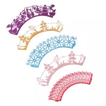 Набор декора для капкейков 5 шт, 5,5х5х8 см, картон, ассортимент цветов