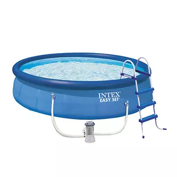 Набор для бассейна: фильтр-насос, лестница, подложка, тент, 457х107 см, INTEX Easy Set, 26166