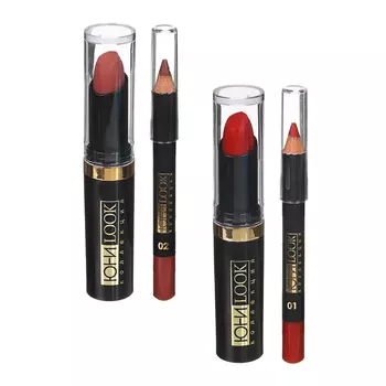 Набор для губ ЮниLook: губная помада 3,8 г + карандаш для губ 1 г, 2 тона