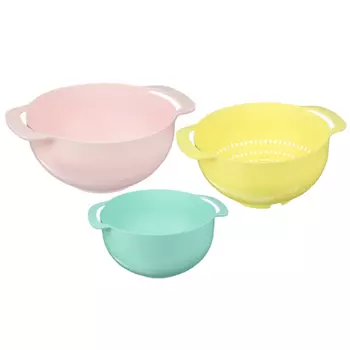 Набор для кухни 3 в 1 (миска 4,5л; дуршлаг 22см мм; миска мерная 1,2л), пластик