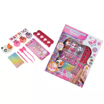 Набор для маникюра: лаки 3 цв 21г, держатель для пальцев 1 шт. пинцет 1 шт., палочка 1 шт, стикеры