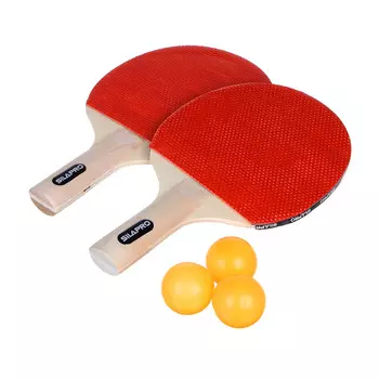 Набор для настольного тенниса (ракетка 2шт, мяч 3шт), дерево SILAPRO