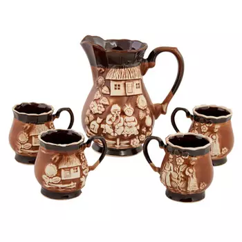 Набор для сока 5 пред. (шамот/лепка) кувшин, стакан -200мл, арт.0040052