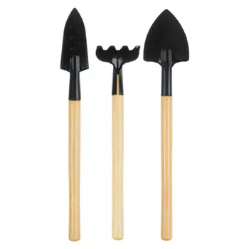 Набор для ухода за комнатными растениями INBLOOM, 3 предмета, дерево, металл, 21 см, 2х5х26