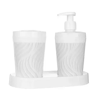 Набор для ванной комнаты BREEZE 2 предмета на подставке wave, пластик пб