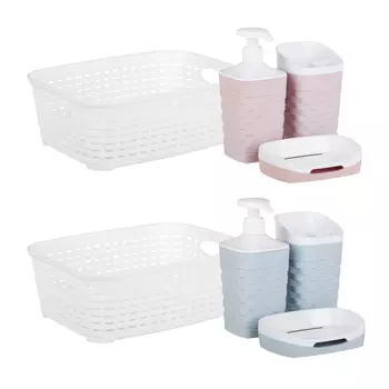 Набор для ванной комнаты REEF 4 предмета, пластик, пб