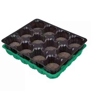 Набор для выращивания рассады: торфяные таблетки 12 шт, d4,1 см, кассета, лоток, пластик, 17х20,5 см