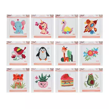 Набор для вышивания гладью, 12 дизайнов