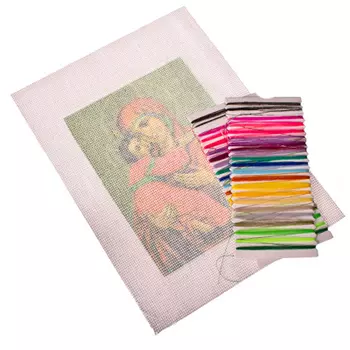 Набор для вышивки 20х28см "Богородица" (канва, нитки мулине, игла)