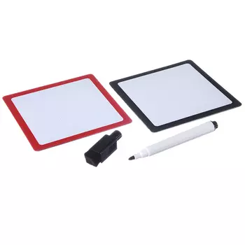 Набор для записей: магнитная доска 2шт., 9,5х9,5см, пластик, маркер