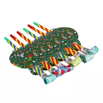 Набор дудок-гудков 6шт, 20х19см, бумага, пластик, арт 3