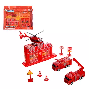 Набор игровой "Полицейские/Военные/Пожарные", металл, пластик, 9пр., 31х25х4см, 3 дизайна