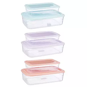 Набор контейнеров прямоугольных, 2шт, 1л+2л, пластик, 3 цвета