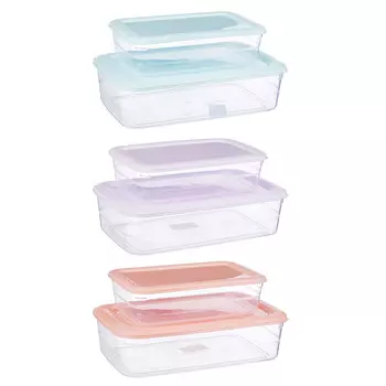 Набор контейнеров прямоугольных, 2шт, 1л+2л, пластик, 3 цвета