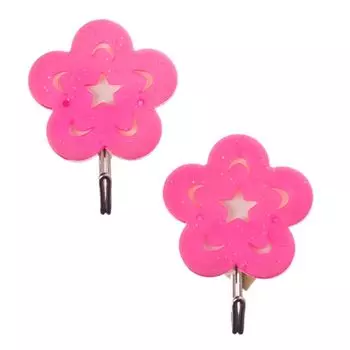 Набор крючков самоклеящихся 2 шт, акрил/пластик/металл, 2 дизайна, 6 цветов, ВЕСЕЛЫЙ РОДЖЕР "Цветы"