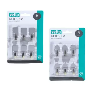 Набор крючков самоклеящихся 6 шт, металл, ВЕСЕЛЫЙ РОДЖЕР SD-1988