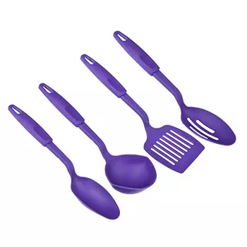 Набор кухонных принадлежностей 4 предмета, пластик, фиолетовый