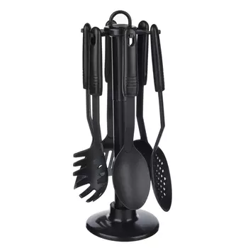 Набор кухонных принадлежностей 6 предметов, жаропрочный нейлон, Блэк