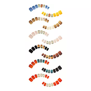 Набор накладных ногтей на клеевой основе ЮниLook, 24+6 пластин с декором