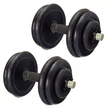 Набор обрезиненных гантелей, 2 шт, 5 кг, SILAPRO