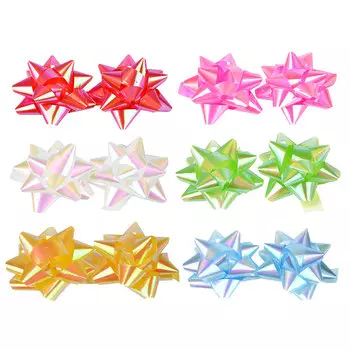 Набор подарочных бантов LADECOR 7 см, 6 цветов, перламутр, 2 шт