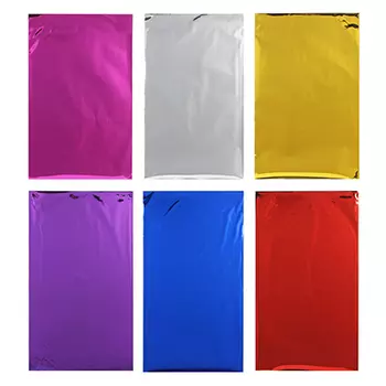 Набор подарочных пакетов ПВХ, 3 пакетика, 3 ленты, 3 зажима 18х30 см, 6 цветов