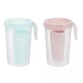 Набор посуды, 5 пр.: кувшин 2л, стаканы 4шт 0,33л, пластик, 2 цвета