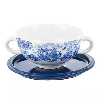 Набор посуды для бульона 2 предмета, керамика, MILLIMI "Гравюра"