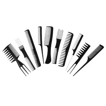 Набор профессиональных расчесок-гребней ЮниLook, 10 предметов, черный