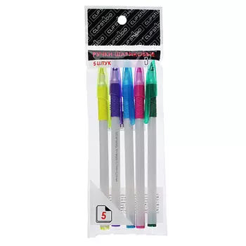 Набор ручек шариковы 114, 5 шт, цвет: синий