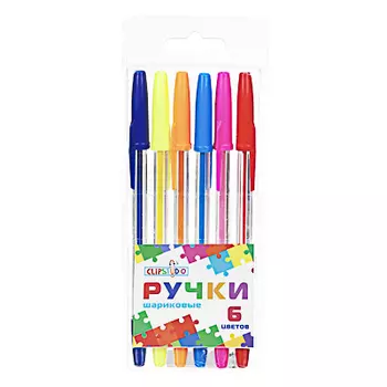 Набор ручек шариковых ClipStudio 0,7 мм, 6 цветов