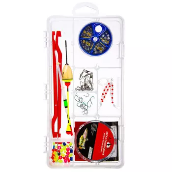 Набор рыболовных аксессуаров в пластиковом органайзере 100 шт "Окунь, судак", AZOR FISHING