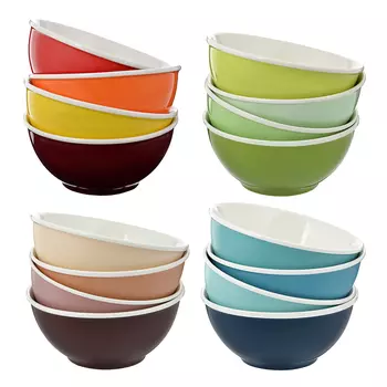 Набор салатников 4 шт, 860 мл, керамика, MILLIMI "Радуга"