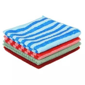 Набор салфеток из микрофибры, 4 штуки, 30x30 см, 220г/кв.м., 4 цвета, VETTA