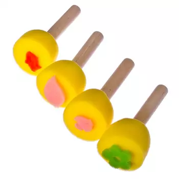 Набор штампов 4шт для творчества, дерево, поролон, ФС-007