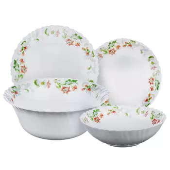 Набор столовой посуды 19 предметов, опаловое стекло, MILLIMI "Серсея"