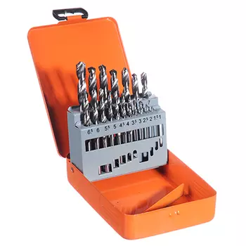 Набор сверл 19пр 1.5 - 10мм в метал. коробке