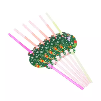 Набор трубочек для напитков СНОУ БУМ 6шт, 26х15см, бумага, пластик, арт 3