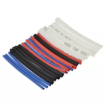 Набор трубок термоусадочных 2/1, 3/1,5, 4/2, 6/3, С,К,Ч,Б, 20шт х 8см, полиэтилен