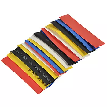 Набор трубок термоусадочных 8/4, 10/5, 12/6, 14/7, Ж,С,К,Ч,Б, 20шт х 8см, полиэтилен