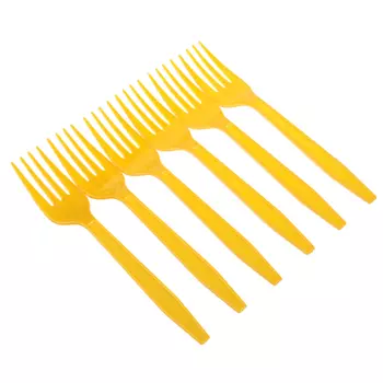 Набор вилок, 6 штук, пластик, желтый