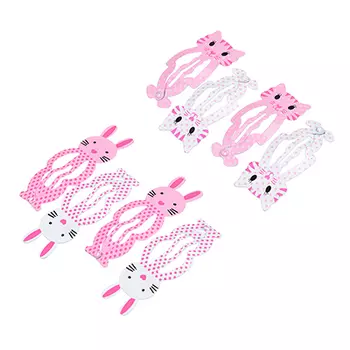 Набор заколок клик-клаков для волос 4шт., металл, 5 см, 2 вида