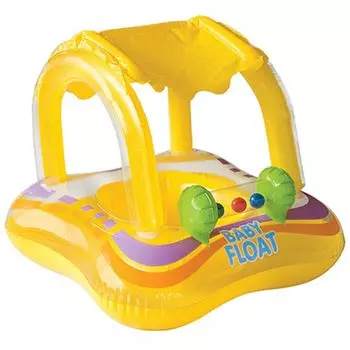 Надувной круг-ходунки INTEX 56581 с навесом, 81x66 см, для 1-2 лет