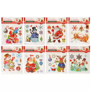 Наклейка декоративная СНОУ БУМ 24,5х31,5 см, 8 дизайнов