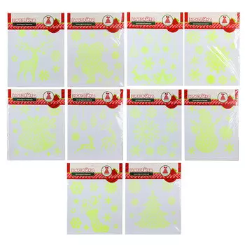 Наклейка декоративная СНОУ БУМ 25,5х33 см, 10 дизайнов, с блеском