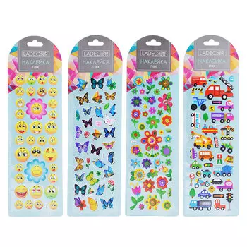 Наклейка, ПВХ, 34х10см, 3-5 дизайнов, арт.85-01