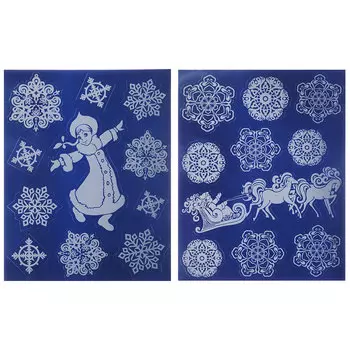 Наклейка СНОУ БУМ ПВХ, 30х38 см, светящаяся, 2 дизайна