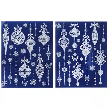 Наклейка СНОУ БУМ ПВХ, 30х38 см, светящаяся с глиттером, 2 дизайна