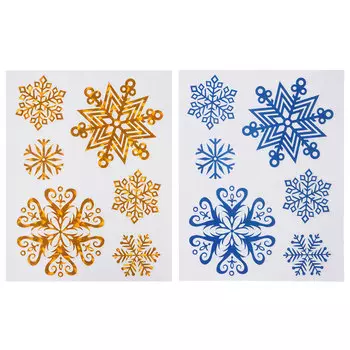 Наклейка СНОУ БУМ ПВХ, 30х38см, фольга с голографией, 2 дизайна