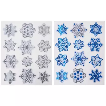 Наклейка СНОУ БУМ ПВХ, 30х38см, фольга с голографией, 3 дизайна